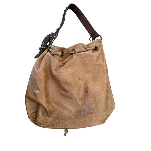 Leatherock Women's Brown Leather Crystal western Tote Shoulder Bag - Picture 2 of 8